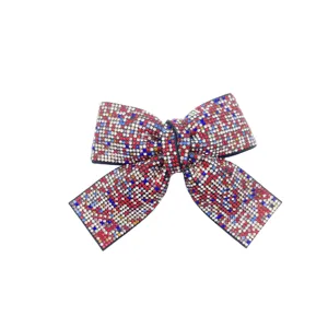Crystal rhinestone bow hair clip sparkly hair barrette for women elegant hair accessories.