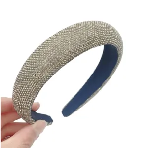 Thickened sponge rhinestone headband, sparkling full diamond high crown hair accessory for women.