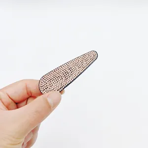 Champagne rhinestone waterdrop hair clip for women sparkly crystal snap hair accessory