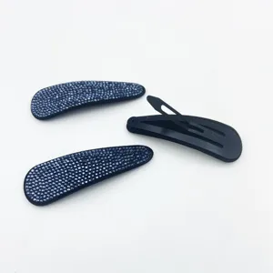 Sparkling dark blue rhinestone hair clips snap side clips for women and girls daily wear stylish.