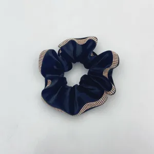 Black velvet rhinestone hair scrunchie sparkly elastic hair band chic women hair accessories