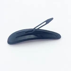 Black snap hair clip classic waterdrop style simple matte hair accessory for daily casual wear