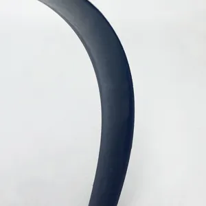 Close-up detail of a black plastic hair hoop base, perfect for DIY handmade crafts.