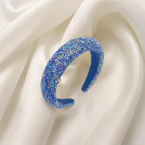 Cerchietto a Tesa Larga Corona Alta Strass Lucido Cristallo Fascia per Capelli Moda Quotidiana Accessori per Capelli Donna
