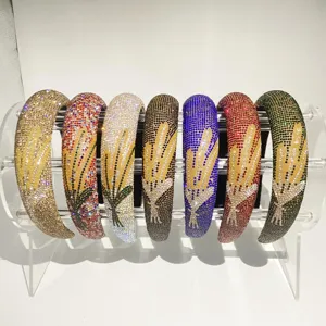 Luxe strass haarband met graan patroon sprankelende kristal haarhoop mode haaraccessoires