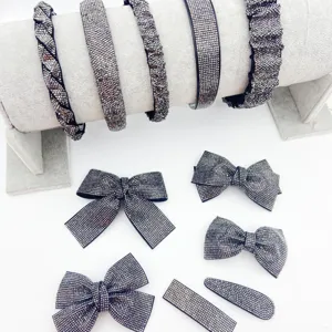 Sparkly Rhinestone Bow Hair Clip Crystal Headband Elegant Hair Accessories For Women Girls Hair Styling Tools