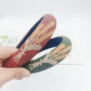 Strass Korenarren Patroon Haarband Mode Handgemaakt Hoge Kroon Haarband Voor Vrouwen Dagelijkse Feest Haaraccessoires
