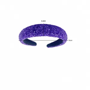 Purple sequin padded headband thick glitter hair hoop stylish sparkly fashion hair accessories