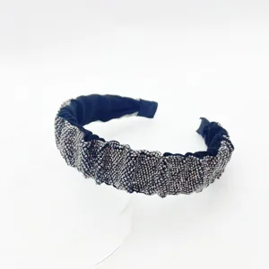 Sparkling crystal rhinestone headband for women elegant black hair hoop fashion accessory
