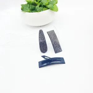 Sparkly rhinestone hair clips set, elegant mineral gray crystal bobby pins for women and girls.