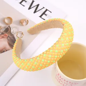 Neon rhinestone sponge headband candy color baroque wide hair hoop fashion hair accessory