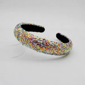 Colorful sequin wide headband sparkling crystal hair hoop fashion women hair accessories