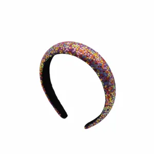 Colorful star sequin wide padded headband for women fashion hair accessories daily wear.