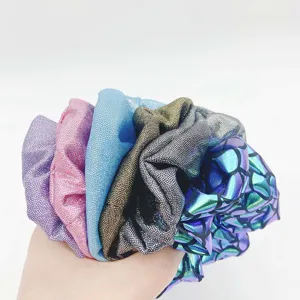 Colorful shiny holographic scrunchies bulk set fashion hair accessories for women