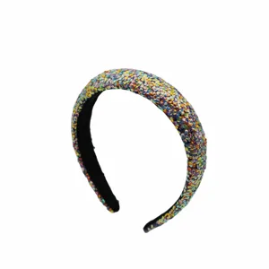 Colorful sequin headband for women, wide sparkly hair hoop fashion hair accessories for daily wear.