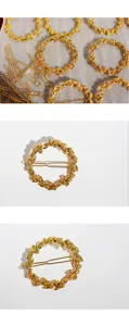 Vintage Gold Plated Rose Wreath Hair Clip Elegant Floral Barrette Chinese Hanfu Hair Accessories