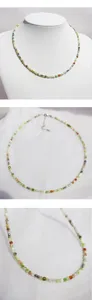 Handmade colorful natural stone faceted bead choker necklace for women stackable daily wear