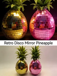 Retro disco miroir ananas ornement maison deco creative scintillante decoration de table