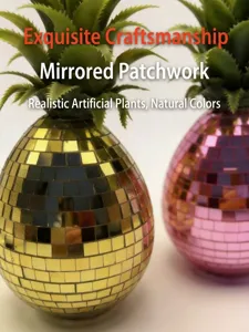 Décoration d'ananas miroir disco or et rose rétro décoration maison fête ornement.