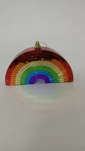 Joli ornement arc-en-ciel boule disco miroir mosaique arc pour fete decoration interieure