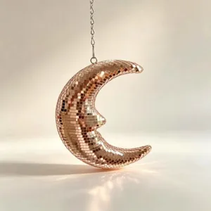 Sphère de miroir disco lune or rose décoration suspendue fête ornement pour la maison