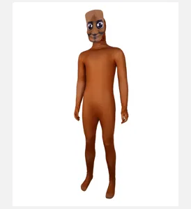 Brown full body morphsuit funny meme cosplay costume stretchy novelty party outfit unisex