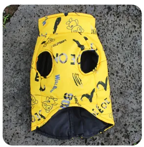 Chaleco de invierno impermeable amarillo para perros abrigo cálido cachorro ropa mascota