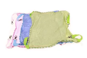 Breathable mesh pet hammock with polka dots and metal clips for small cats and dogs hanging bed
