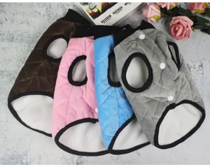 Autumn winter pet clothes candy color dog padded vest for small medium dogs cats warm coat detail
