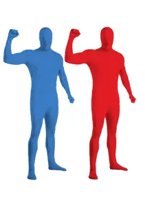 Unisex Full Body Spandex Morph Suit Adult Halloween Cosplay Costume Party Red Blue