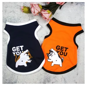Chaleco de verano transpirable para mascotas, perros pequeños y gatos con bonito estampado.