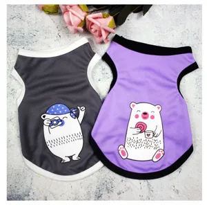 Chaleco de verano transpirable para mascotas perros gatos con lindo diseño de oso sin mangas