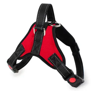 Pettorina per cani riflettente rossa e nera per cani di taglia grande guinzaglio.