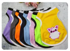 Nuevo chaleco de perro transpirable de verano lindo estampado cerdo de dibujos animados