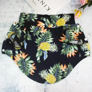 Tropischer Ananas Print Hunde Shirt atmungsaktive Baumwolle Leinen Kleidung kleine Hunde