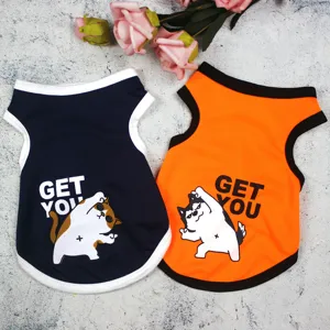 Chaleco de verano transpirable para mascotas perros pequeños gatos, ropa linda con estampado.