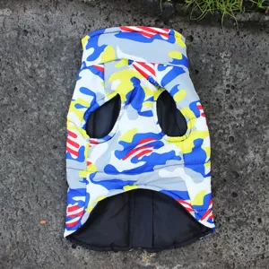 Chaleco abrigo impermeable de invierno para perro gato ropa cálida con estampado de camuflaje