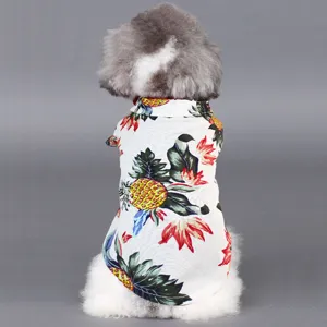 Sommer Ananas Druck Haustier Hemd für kleine Hunde atmungsaktive Baumwolle Hundekleidung Rückansicht