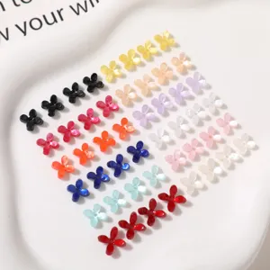 Mini jelly acrylic butterfly flower charms for DIY jewelry making earrings keychains colorful