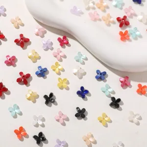 Mini acrylic jelly flower beads detail shot for DIY earrings keychains accessories