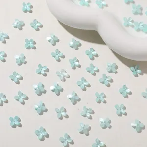 Mini acrylic jelly four-petal flower charms detail view for DIY jewelry making accessories.