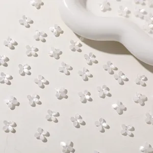 Mini acrylic flower charms jelly white four-petal DIY jewelry accessories for earrings
