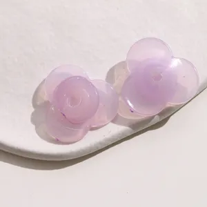 Translucent purple acrylic flower DIY jewelry accessories for cute earrings and keychains.