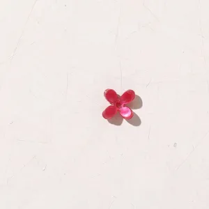 Mini pink acrylic flower bead DIY jewelry accessory glossy cute floral craft charm