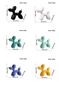 Escultura moderna de estatuilla de perro de globo de resina nórdica decoración del hogar