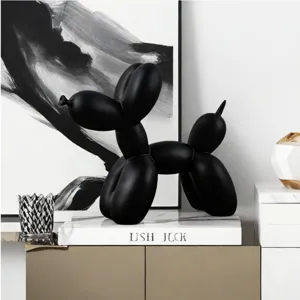 Escultura de perro globo de resina moderna y minimalista, figura decorativa para la sala.