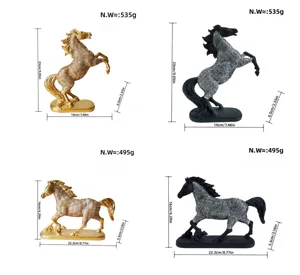 Resin horse sculpture home decor ornament success horse figurine with size weight specifications