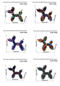 Resin balloon dog sculpture home decor graffiti art ornaments 22x18x8.5cm 6 styles