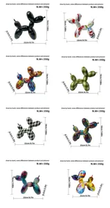 Nordic resin balloon dog ornament, colorful graffiti art decor, 22x18x8.5cm, 350g.