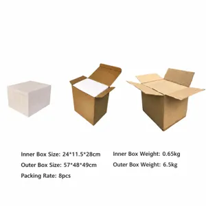 Corrugated cardboard packaging box set with protective white styrofoam for safe shipping.